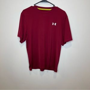 Under Armour Red Short Sleeve Heat Gear Athletic Shirt